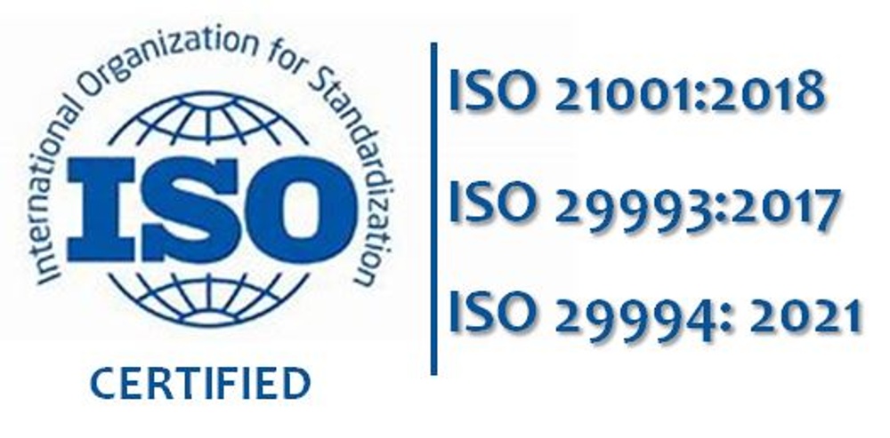 deGRANDSON Global's ISO 21001, ISO 29993, and ISO 29994 certification