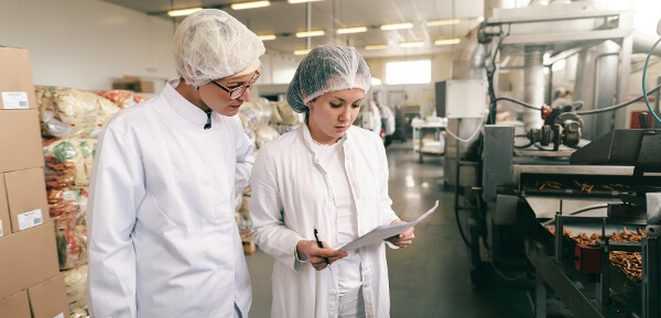 Photo of a pair of auditors examining a document