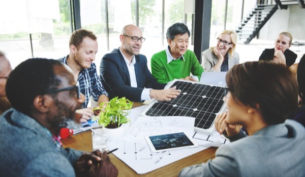 A group of professionals having a business meeting