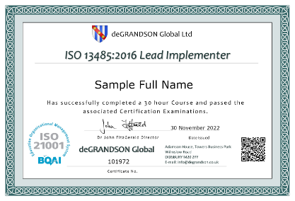 iso 13485 lead implementer