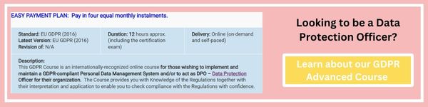 CTA button showing a preview of what learners can learn from deGRANDSON's EU GDPR Advanced Course for Data Protection Officers